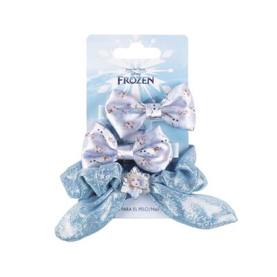 Frozen Hair Set - 2 Clips and 1 Scrunchie with Bow