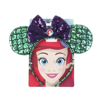Fantasy Headband of The Little Mermaid - Green with Ears and Bow