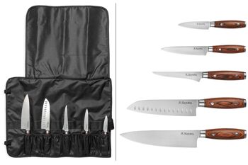 Mallette 5 couteaux de cuisine Sayuto Pakka X50 2