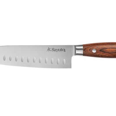 Santoku knife Sayuto Pakka X50 honeycombed 18cm