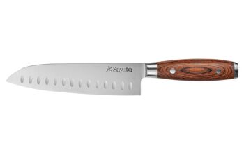 Couteau santoku Sayuto Pakka X50 alvéolé 18cm 1