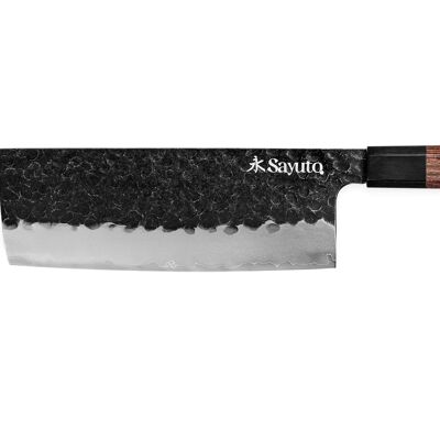 Sayuto Sequoia San Mai cuchillo nakiri martillado 17cm