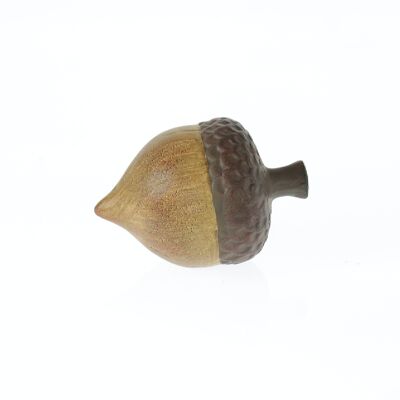 Ceramic acorn to lay, 9 x 9 x 13.5 cm, brown, 782886