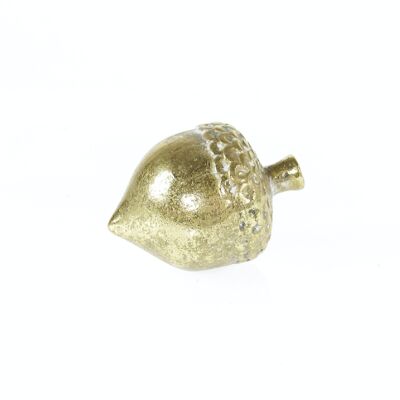 Ceramic acorn to lay, 6 x 6 x 9.5 cm, gold, 782893