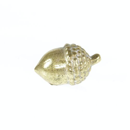 Keramik-Eichel zum Legen, 6,5 x 6,5 x 10 cm, gold, 782923