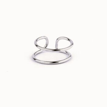 Cuff double lisse plaqué argent 1