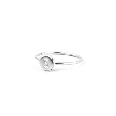925 silver initial ring