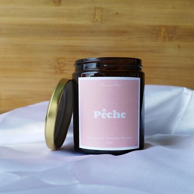 Peach scented natural candle