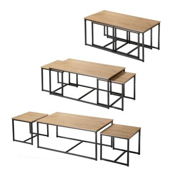 Lot de 3 tables basses gigognes - L100 cm 2