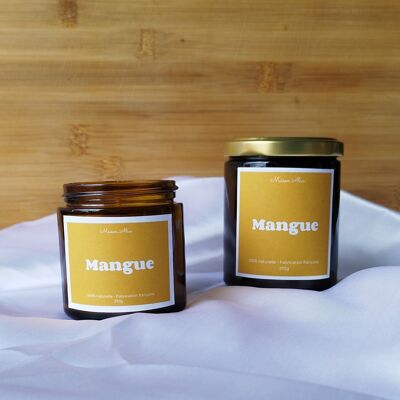 Mango-scented handmade candle