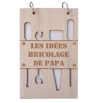 Bloc notes en bois "Outils bricolage"