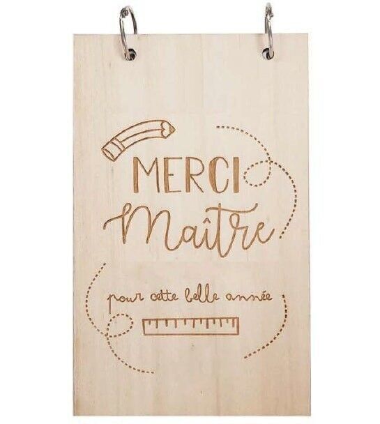 Blocco note in legno "Scuola".