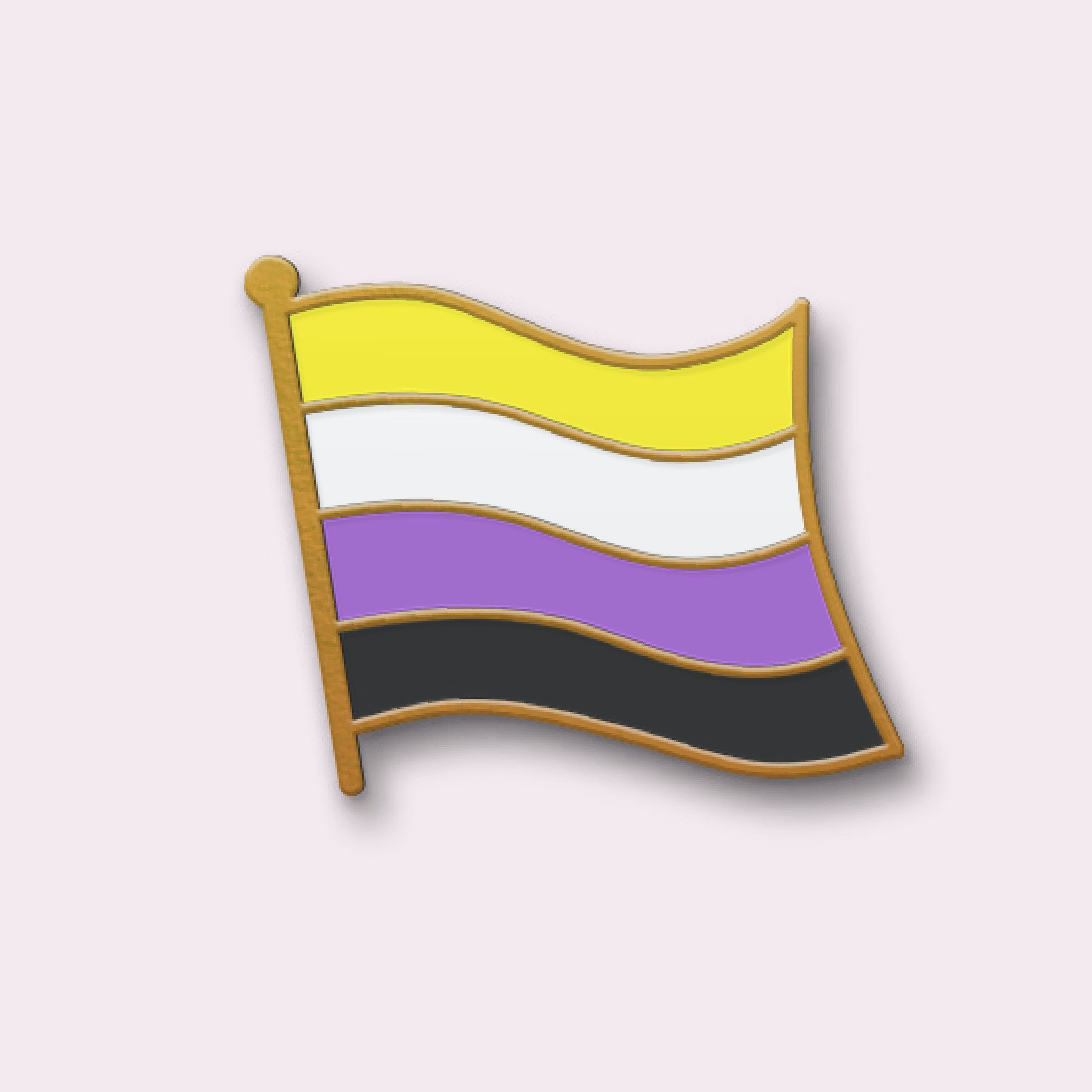 10 Pin - Bandiera non binaria - Pin LGBT - Collezione "The Flags"