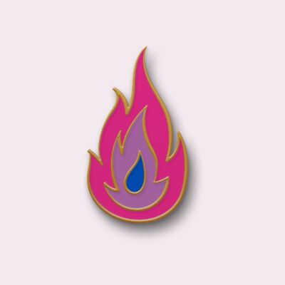 10 Pin's - Feu bisexuel - Pins LGBT - Collection "Les Enflammé•e•s"