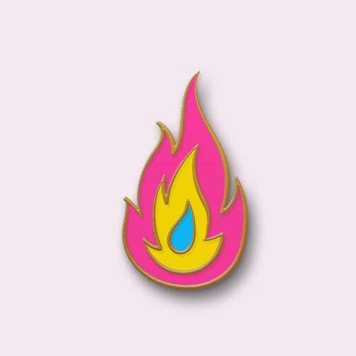 10 Pin's - Feu pansexuel - Pins LGBT - Collection "Les Enflammé•e•s"