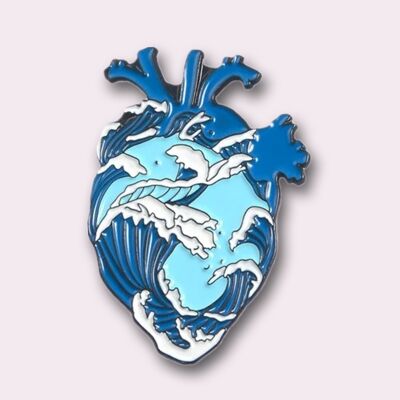 Pack of 10 Pins - Wave Heart Pins