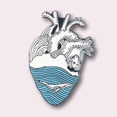 Pack of 10 Pins - Whale Heart Pins