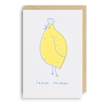 Carte d'anniversaire POULET CITRON