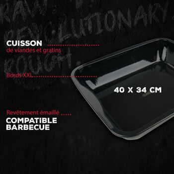 Plat à four en acier émaillé 40 x 34 cm FM Professional Barbecue 2