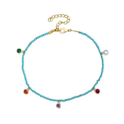 Bracelet de Cheville Or Turquoise