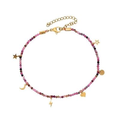Gold Tourmaline Charms Anklet