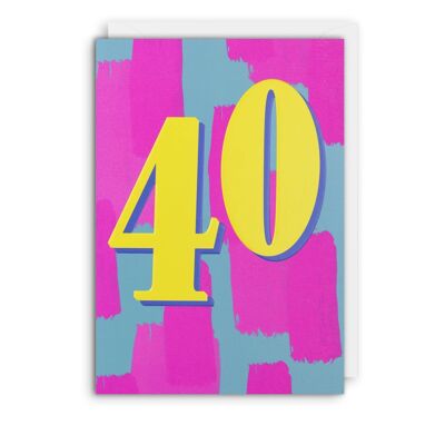 Tarjeta del día de cumpleaños de 40 años