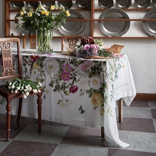 Table Cloth extra length - Rose Flower Garden JL