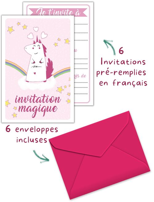 Box anniversaire Sirène | Pour une fête Sirène inoubliable | Invitations, cadeaux invités, pochettes surprises et jeux inclus | Box enfant 5 à 10 ans