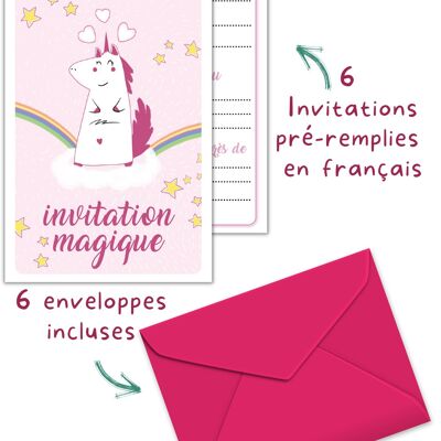 Box anniversaire Sirène | Pour une fête Sirène inoubliable | Invitations, cadeaux invités, pochettes surprises et jeux inclus | Box enfant 5 à 10 ans