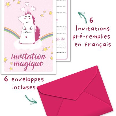 Mermaid birthday box | For an unforgettable Mermaid party | Invitations, guest gifts, surprise bags and games included | Children's box 5 to 10 years old
