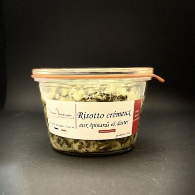 Risotto crémeux aux épinards & dattes - plat cuisiné longue conservation - 250g