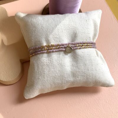 Bracelet Axelle 3 tours - Lilas mat