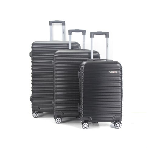 Set de 3 valises 4 roues ABS Rigide - Salvador - SuperFly (Noir)