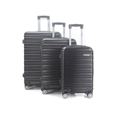 Set di 3 valigie 4 ruote ABS Rigide - Salvador - SuperFly (Nero)
