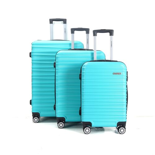 Set de 3 valises 4 roues ABS Rigide - Salvador - SuperFly (Bleu)
