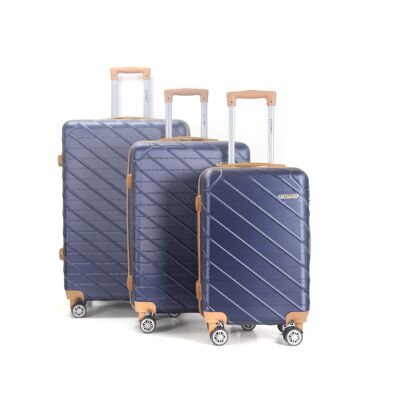 Set di 3 valigie rigide a 4 ruote in ABS - Coventry - SuperFly (Blu Navy)