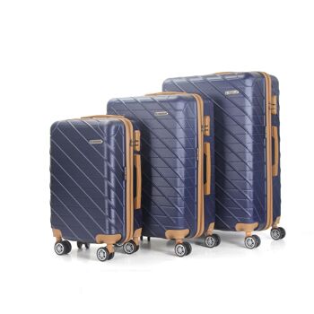 Set de 3 valises 4 roues ABS Rigide - Coventry - SuperFly (Bleu Marine) 3