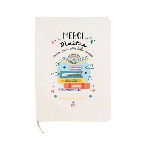 Carnet blanc "Pile de livres"