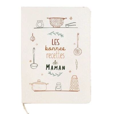 Weißes Notizbuch „Mamas gute Rezepte“