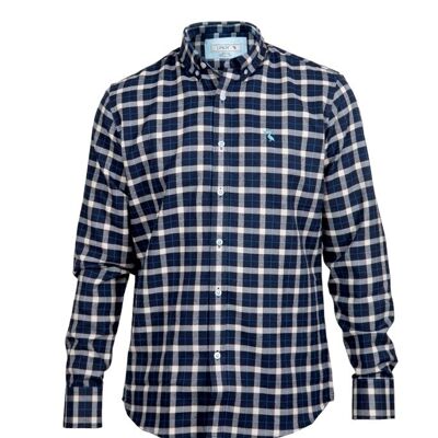 Chemise carreaux pélican bleu