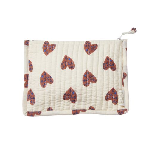 Petite Pochette Coeur Sauvage Ecru