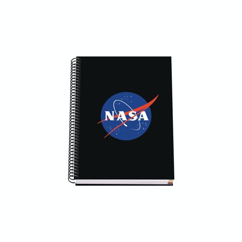 Dohe - Cuaderno Escolar con Cuadrícula - En Espiral - 100 Hojas de 90 g/m2 - Tamaño 16,2x21 cm (A5) - NASA LOGO