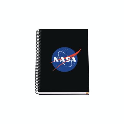 Dohe - School Notebook with Grid - Spiral - 100 Sheets of 90 g/m2 - Size 16.2x21 cm (A5) - NASA LOGO