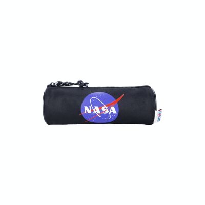 Dohe – Rundes Federmäppchen – großes Fassungsvermögen – Größe 21 x 7 cm – NASA-Logo