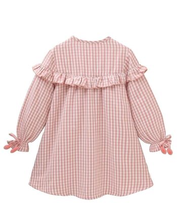 Robe fluide vichy boutonnée fille 3