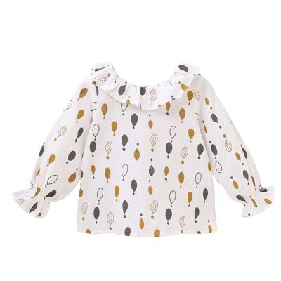 Baby girl's cotton blouse with drop print