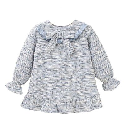 Baby girl's tweed dress with ruffles and bow
