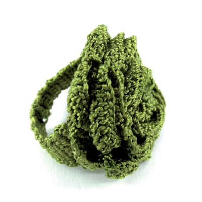 Textile lace ring, Anise color