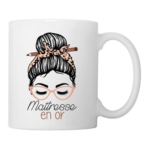 Mug "Maîtresse en or visage"