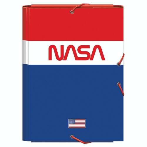 Dohe - Carpeta con Solapas y Gomas - Tamaño 26,5x35x2 cm (Folio) - NASA FLAG